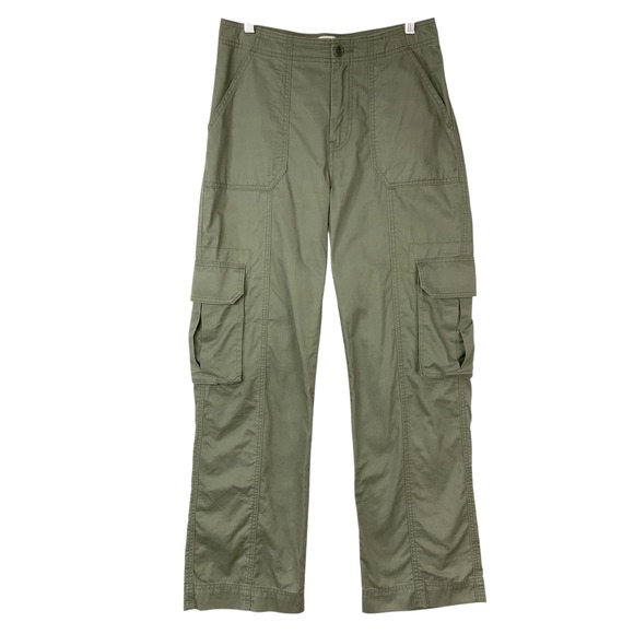 Abercrombie & Fitch Pants - Abercrombie & Fitch Olive Green Cargo Pants 27/4R High Rise Straight Leg